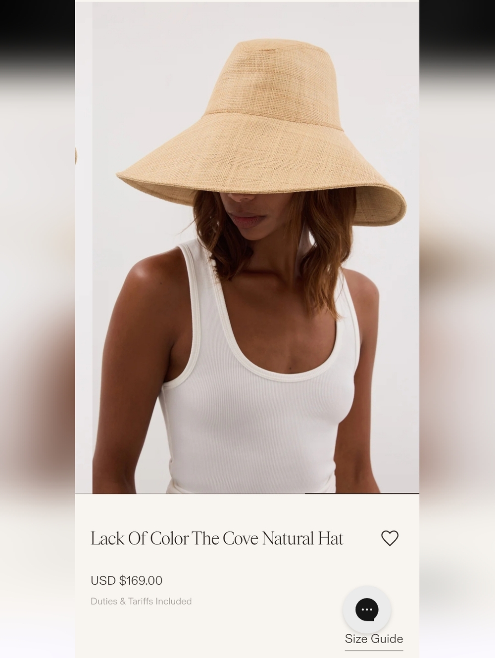 Lack Of Color Natural Wide Brim Straw Hat
